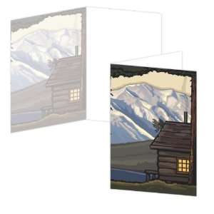  ECOeverywhere Moose Cabin Boxed Card Set, 12 Cards and 