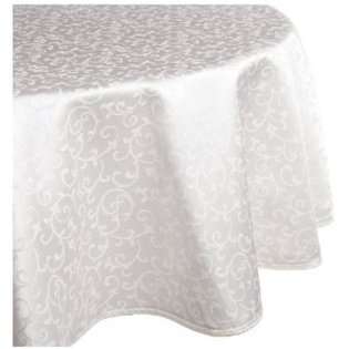 Lenox Opal Innocence 90 Inch Round Tablecloth, White 