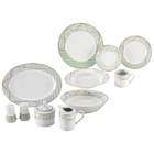 Quality Nikita 47pc Fine Porcelain China Set with Green and Gold Tone 