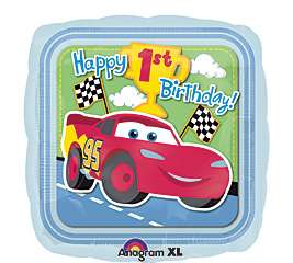 Cars 1st Birthday 18 Lightning McQueen Party Mylar Foil Balloon 