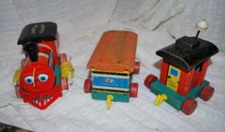 VERY OLD Fisher Price HUFFY PUFFY TRAIN pull toy dated 1963. It toy 