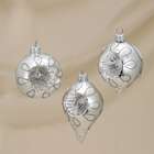   of 96 Mouth Blown European Glass Silver Reflector Christmas Ornaments