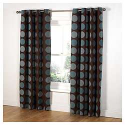 Tesco Chenille Circles Lined Eyelet Curtains W163Xl229Cm (W64Xl90In 