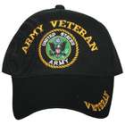 Outdoor Black US Army Veteran Embroidered Ball Cap   Adjustable Hat