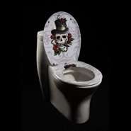 Oxford Creek Skull & Roses Toilet Seat 