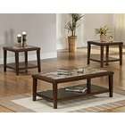 US Furniture 3 Pc. Coffee Table Set with 2 End Tables with Faux Marble 