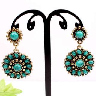   Bohemian Sunflower Bead Stud Earrings 2 Colors Optional Blue/Green