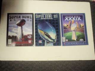 Different Super Bowl Programs XXl  XLll  XXXlX NICE  