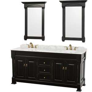   72 Inch Andover Double Bathroom Vanity Set   Black