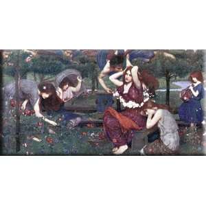   and the Zephyrs 16x8 Streched Canvas Art by Waterhouse, John William