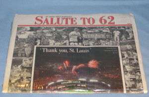 St Louis Dispatch 2 Newspapers Mark McGwire Summer of 70 & Salute to 