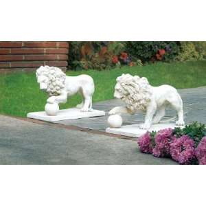  Stately Lion Statue Duo