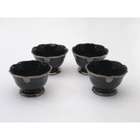   International Regency Black Pedestal Ice Cream Bowls (Set of 4
