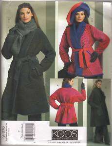 Vogue Sewing Pattern V1070 Womens Coat Scarf Hat 4 14  