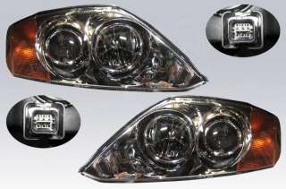 Chrome Bezel Headlight Lamp Set for 03 04 Tiburon/Coupe  
