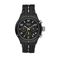 Relic Mens Calendar/Date Chronograph Watch w/Black Case, Dial and ST 