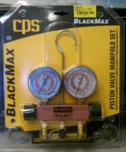 CPS BLACKMAX R 410A GAUGES W/5 HOSES 2 VALVE PINK R 410A PISTON MNFLD 