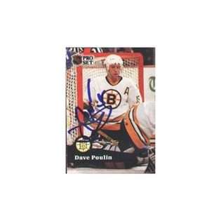   Dave Poulin, Boston Bruins, 1991 Pro Set Autographed Card 