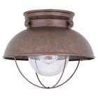   8869 44 One Light Outdoor Ceiling Fixture   Weathered Copper Finish
