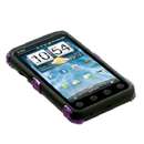 FISHBONE BLING Hybrid Phone Cover Case FOR HTC EVO 3D Sprint PURPLE 