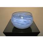  Hand Blown Glass Lamp with Blue Coils