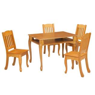   Kids Windsor Honey Rectangular Table And Chairs Set 