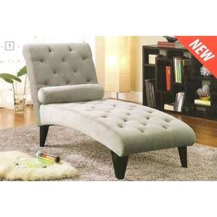 Grey Tufted Chaise Lounge  