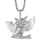 Sabrina Silver Sterling Silver Owl Pendant, 13/16 in. (21mm)