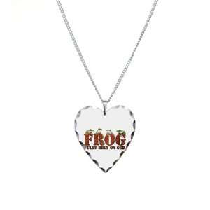    Necklace Heart Charm FROG Fully Rely On God Artsmith Inc Jewelry