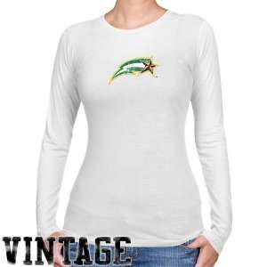 NCAA George Mason Patriots Ladies White Distressed Logo Vintage Long 