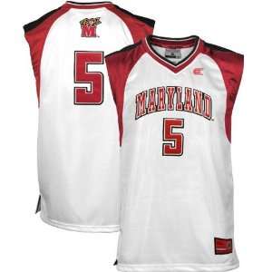  Maryland Terrapins #5 White Youth Courtside Basketball Jersey 