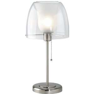  Helmut Double Glass Polished Steel Table Lamp   Ls 3955ps 
