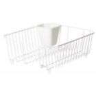 ProMart Chrome Large Basic Dish Drainer with Cutlery Cup