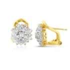    14K Yellow Gold Trillion Cut Ruby & Diamond Stud Earrings