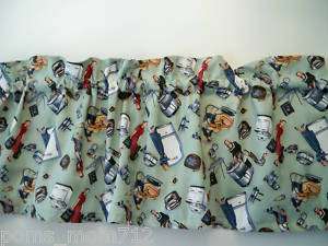 MILLER FABRIC KITCHEN HOUSEWORK RETRO LINED VALANCE  