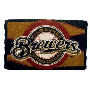  18x30Welcome Mat Bleached Milwaukee Brewers Everything 