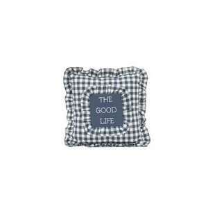    Soldier Blue Check Pillow The Good Life 10x10