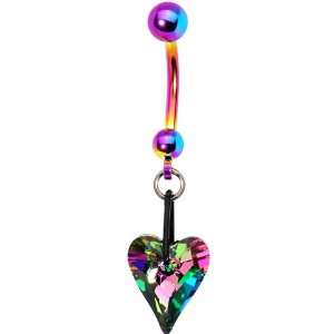  Limited Edition Vitrail Light Heart Belly Ring MADE WITH 