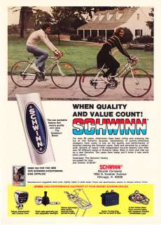 1976 Men & Womens Schwinn Varsity 10 Speed Bicycle Ad  