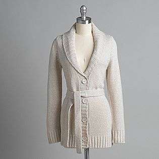   Shawl Collar Belted Cardigan  By Design Clothing Womens Sweaters