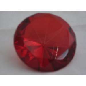  Red Glass Diamond Shaped Paperweight 3.15 INCHES (80 MM 
