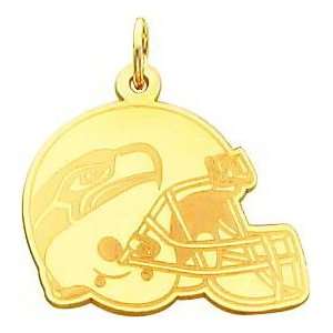 14K Gold NFL Seattle Seahawks Football Helmet Charm  