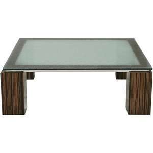  39 Square Cocktail Table w/ Crackled Glass Top and 
