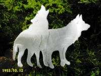 WOLVES WOLFS WOLF METAL YARD ART PLANT GARDEN STAKE  