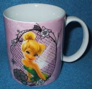 Tinkerbell Fairy Disney Pink Flowers Coffee Mug Cup New  