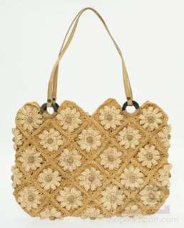 Jamin Puech Floral Straw Toggle Handbag  