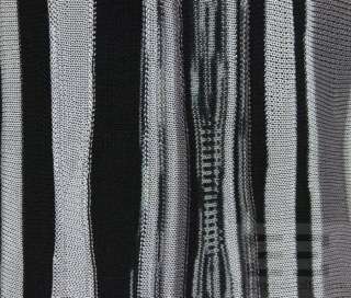 Missoni Black & Grey Striped Knit Ruffled Short Sleeve Dress Size 42 