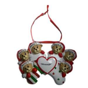   Family 6 members Christmas Holiday Gift Expertly Handwritten Ornament