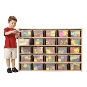  Young Time 7141Y 25 Tray Cubbie Storage with Clear Trays 