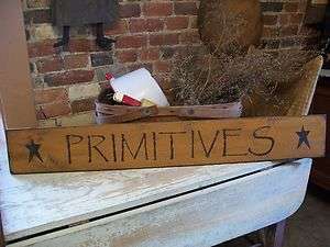 PRIMITIVES HAND CUT AND HAND PAINTED SIGN, GRUNGY MUSTARD  